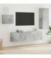 vidaXL 4 Piece TV Wall Units Concrete Grey Engineered Wood