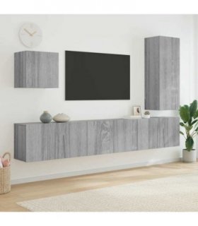 vidaXL 5 Piece TV Wall Units Grey Sonoma Engineered Wood