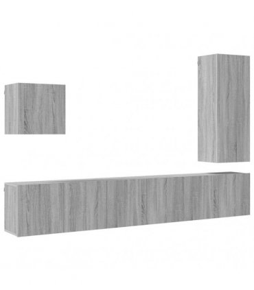 vidaXL 5 Piece TV Wall Units Grey Sonoma Engineered Wood