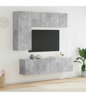vidaXL 5 Piece TV Wall Units Concrete Grey Engineered Wood
