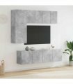 vidaXL 5 Piece TV Wall Units Concrete Grey Engineered Wood
