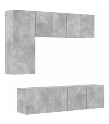 vidaXL 5 Piece TV Wall Units Concrete Grey Engineered Wood