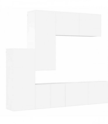 vidaXL 5 Piece TV Wall Units White Engineered Wood