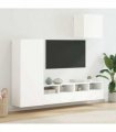 vidaXL 4 Piece TV Wall Units White Engineered Wood