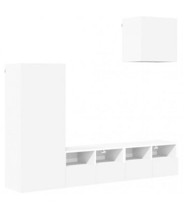 vidaXL 4 Piece TV Wall Units White Engineered Wood