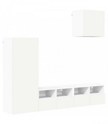 vidaXL 4 Piece TV Wall Units White Engineered Wood