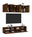 vidaXL 5 Piece TV Wall Units Smoked Oak Engineered Wood