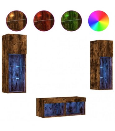 vidaXL TV Wall Cabinets 40 x 30 x 30 cm Smoked Oak