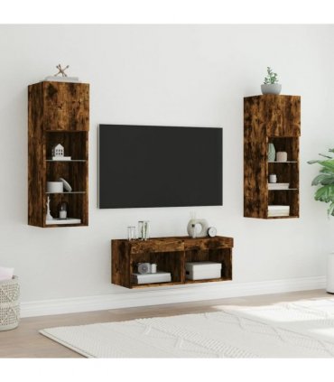vidaXL TV Wall Cabinets 40 x 30 x 30 cm Smoked Oak