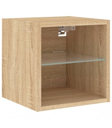 vidaXL 7 Piece TV Wall Units with LED Sonoma Oak Engineered Wood