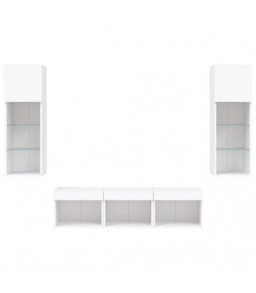 vidaXL 5 Piece TV Wall Units with LED White Engineered Wood
