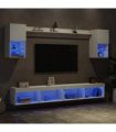 vidaXL 6 Piece TV Wall Units with LED White Engineered Wood