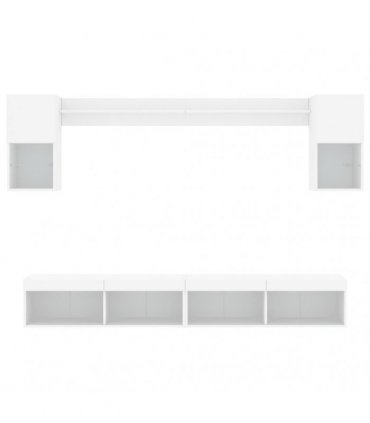 vidaXL 6 Piece TV Wall Units with LED White Engineered Wood
