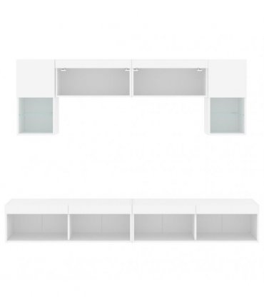 vidaXL 6 Piece TV Wall Units with LED White Engineered Wood