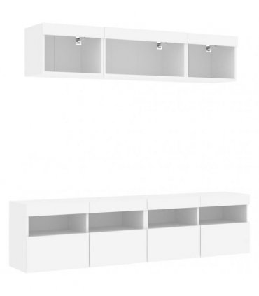 vidaXL 5 Piece TV Wall Units with LED White Engineered Wood