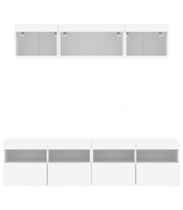 vidaXL 5 Piece TV Wall Units with LED White Engineered Wood