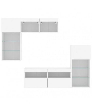 vidaXL 5 Piece TV Wall Units with LED White Engineered Wood