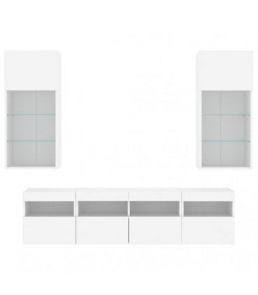 vidaXL 5 Piece TV Wall Units with LED White Engineered Wood