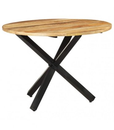 vidaXL Dining Table Round 100x100x75 cm Rough Mango Wood
