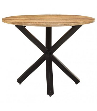 vidaXL Dining Table Round 100x100x75 cm Rough Mango Wood