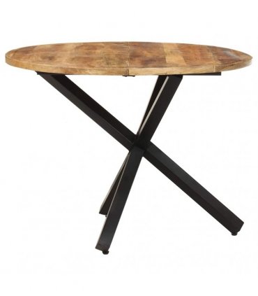 vidaXL Dining Table Round 100x100x75 cm Rough Mango Wood