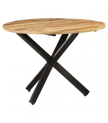 vidaXL Dining Table Round 100x100x75 cm Rough Mango Wood