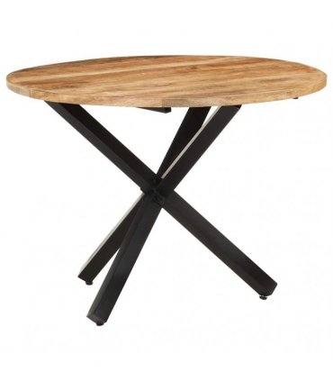 vidaXL Dining Table Round 100x100x75 cm Rough Mango Wood