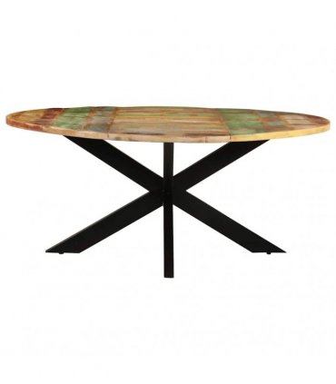 vidaXL Dining Table Round 175x75 cm Solid Reclaimed Wood