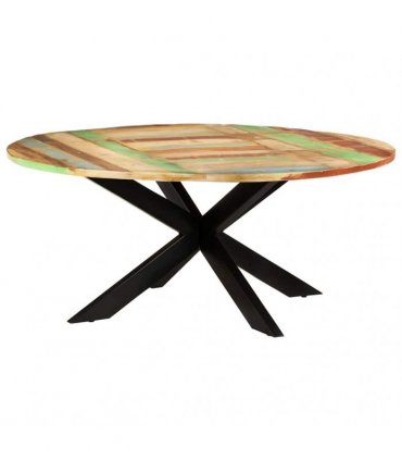 vidaXL Dining Table Round 175x75 cm Solid Reclaimed Wood