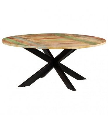 vidaXL Dining Table Round 175x75 cm Solid Reclaimed Wood
