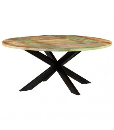 vidaXL Dining Table Round 175x75 cm Solid Reclaimed Wood
