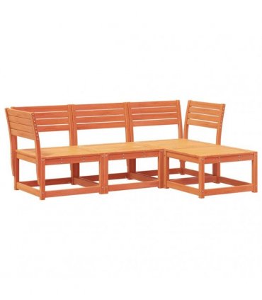 vidaXL 4 Piece Garden Lounge Set Wax Brown Solid Wood Pine