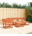 vidaXL 5 Piece Garden Lounge Set Wax Brown Solid Wood Pine
