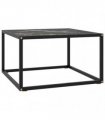 vidaXL Coffee Table Black with Black Marble Glass 60x60x35 cm