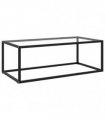 vidaXL Coffee Table Black with Tempered Glass 100x50x35 cm