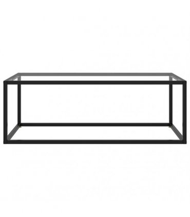 vidaXL Coffee Table Black with Tempered Glass 100x50x35 cm