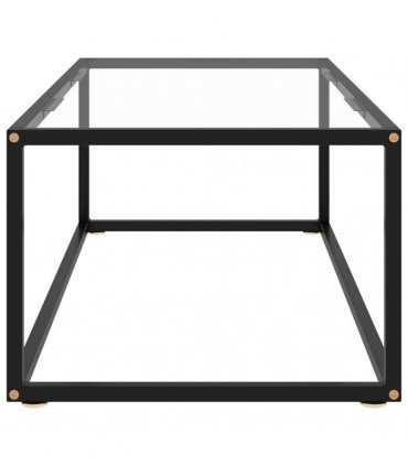 vidaXL Coffee Table Black with Tempered Glass 100x50x35 cm