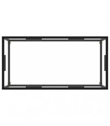 vidaXL Coffee Table Black with Tempered Glass 100x50x35 cm