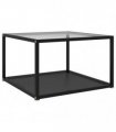 vidaXL Coffee Table Transparent and Black 60x60x35 cm Tempered Glass