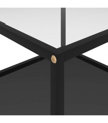 vidaXL Coffee Table Transparent and Black 60x60x35 cm Tempered Glass