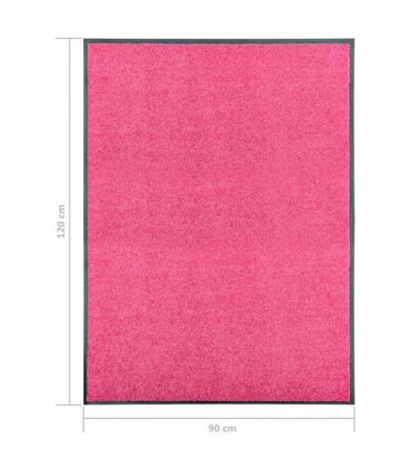 vidaXL Doormat Washable Pink 90x120 cm