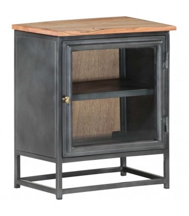 vidaXL Bedside Cabinet Grey 40x30x50 cm Solid Acacia Wood