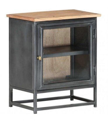 vidaXL Bedside Cabinet Grey 40x30x50 cm Solid Acacia Wood
