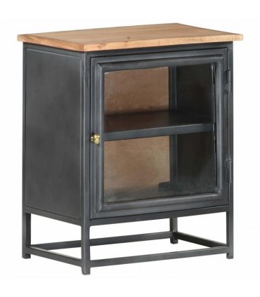 vidaXL Bedside Cabinet Grey 40x30x50 cm Solid Acacia Wood