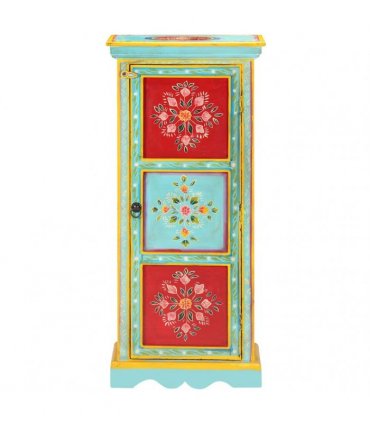vidaXL Hand Painted Highboard 40x30x90 cm Solid Mango Wood