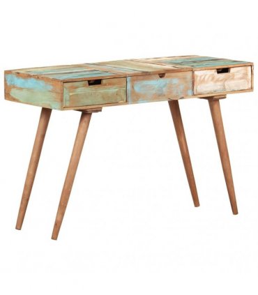 vidaXL Dressing Table with Mirror 112x45x76 cm Solid Reclaimed Wood