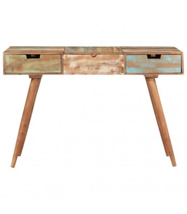 vidaXL Dressing Table with Mirror 112x45x76 cm Solid Reclaimed Wood