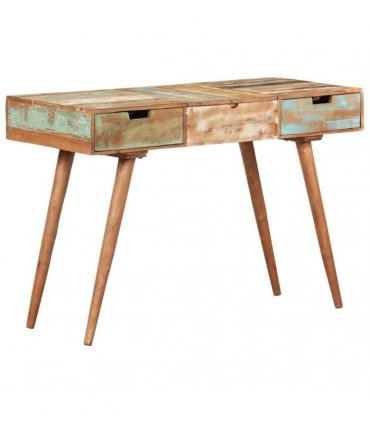 vidaXL Dressing Table with Mirror 112x45x76 cm Solid Reclaimed Wood