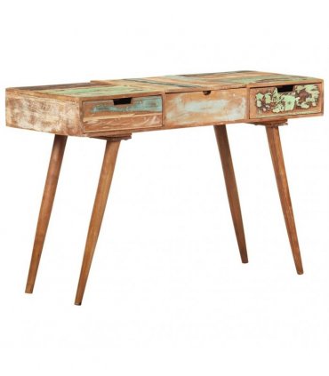 vidaXL Dressing Table with Mirror 112x45x76 cm Solid Reclaimed Wood
