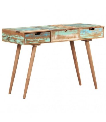 vidaXL Dressing Table with Mirror 112x45x76 cm Solid Reclaimed Wood